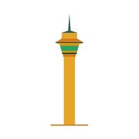 Tower urban monument symbol design vector icon. Historic structure tourist illustration silhouette front view