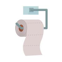 Toilet paper for bathroom vector illustration isolated white. Clean tissue roll and sanitary symbol wc. Soft object cartoon for restroom and sheet. Towel lavatory and simple accessory rolled up