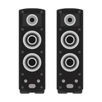 Stereo speaker vector flat icon music bass. Sound electronic equipment audio volume disco. Loud acoustic system