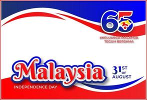 Banner illustration celebration The 65th Malaysia National Day 2022 logo vector