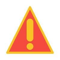 Attention token icon symbol vector web illustration business mark exclamation digital information caution. Shape attention token red hazard important error problem badge isolated white exclaim