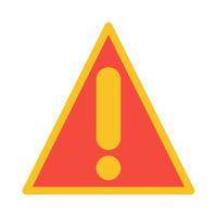 Attention token icon symbol vector web illustration business mark exclamation digital information caution. Shape attention token red hazard important error problem badge isolated white exclaim