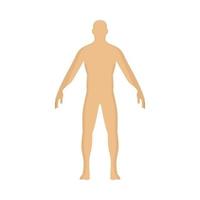 Man person vector cartoon illustration human character. Standing silhouette male flat pose. Body front view pictogram