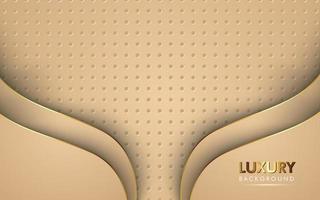 luxurios abstract soft brown gold line modern overlap with curve shape and circle texture background. eps10 vector