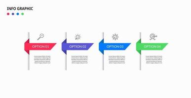 plantilla de negocio de diseño infográfico vectorial con iconos y 4 opciones o pasos. se puede utilizar para diagramas de proceso, presentaciones, diseño de flujo de trabajo, pancarta, diagrama de flujo, gráfico de información vector