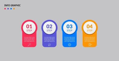 Vector Infographic design business template with icons and 4 options or steps. Can be used for process diagram, presentations, workflow layout, banner, flow chart, info graph