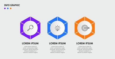 plantilla de negocio de diseño infográfico vectorial con iconos y 3 opciones o pasos. se puede utilizar para diagramas de proceso, presentaciones, diseño de flujo de trabajo, pancarta, diagrama de flujo, gráfico de información vector