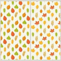 Autumn leaves seamless pattern, Flat vector illustration