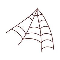 Web spider cobweb. Halloween element. Trick or treat concept. Vector illustration in hand drawn style