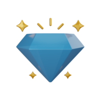 Diamant de rendu 3d isolé utile pour l'illustration de la conception des affaires, de la monnaie, de l'économie et des finances png