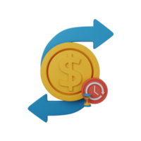 Representación 3d transferir dinero aislado útil para el diseño de negocios, moneda, economía y finanzas png