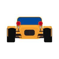 Sport yellow car front view vector transportation. Speed vehicle race power concept. Expensive model cartoon flat retro exotic hybrid garage