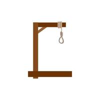 cortador de muerte de ejecución de icono plano de vector de guillotina. equipo antiguo ilustración símbolo herramienta castigo medieval