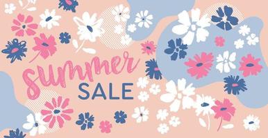 Summer sale. Floral background for textile, swimsuit, wallpaper, pattern covers, surface, gift wrap. vector