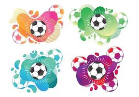 Hand drawn football, soccer ball sketch. Fluid abstract background. Banners with flowing liquid shapes. Vector