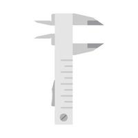 Vernier caliper engineering tool equipment icon. Work metal measurement instrument vernier caliper scale vector illustration sign. Ruler meter isolated white tool. Industrial device engineer icon