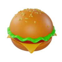 ilustración de renderizado 3d de comida rápida png