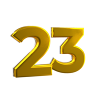 mentale giallo 23 3d numero png