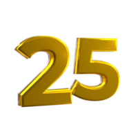 Mental Yellow 25 3D Number png