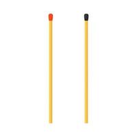 Matches symbol simple red and black vector icon light art silhouette wood burn. Bonfire flat matchstick lit hazard