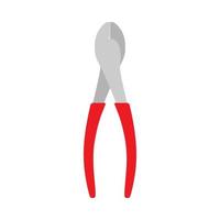 Diagonal pliers red wrench tools mechanic design vector icon. Manual carpenter power repair construction equipment