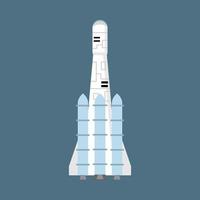 Rocket space symbol art spaceship launch fly. Exploration ship shuttle vector icon futuristic galaxy. Mars discovery