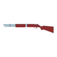 Shotgun illustration rifel vector icon. Hunting gun weapon barrel target. Munition brown simple caliber duck