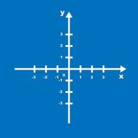 sistema de coordenadas cartesianas plano gráfico eje diagrama blanco. vector de ilustración de dirección de símbolo de datos de flecha de gráfico. diseño de función de trama matemática