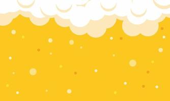 Flat beer background with flowing white foam. Simple beer background for tavern vector illustration concept banner