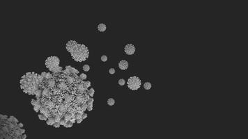 concetto v13 3d animazione di coronavirus conosciuto come SARS-CoV-2 siamo visto microscopicamente e dettagliato nel elettrone microscopio video