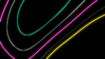 concetto t1 astratto liquido Linee geometrico splendore neon colore animazione sfondo con neon effetti video