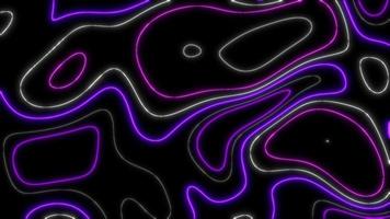 concepto t5 líneas líquidas abstractas animación fondo luces de neón color con efectos topográficos y de neón video