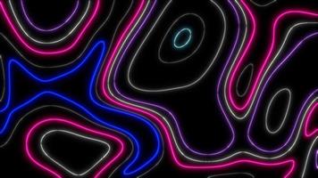 conceito t5 abstrato linhas líquidas animação fundo padrão psicodélico cor neon com efeitos topográficos e neon video