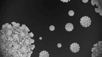 conceito v15 animação 3d do coronavírus conhecido como sars-cov-2 são vistos microscopicamente e detalhados video