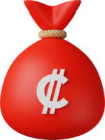 Red Money Bag Colon 3D Illustration png