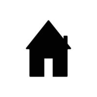Home page icon. House black pictogram. Building silhouette symbol. Vector isolated on white