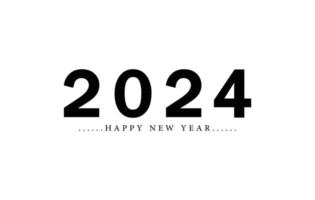 feliz año nuevo 2024. tipografía logo 2024 vision, 2024 año nuevo banner vector