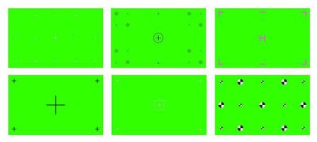 Green colored chroma key background screen flat style design vector illustration set.