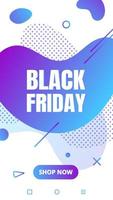 Modern vertical mobile liquid abstract shape gradient memphis style design fluid vector colorful illustration black friday banner for app, presentation, sale, brochure isolated on white background.