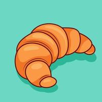 Croissant bread cartoon illustration food object icon vector