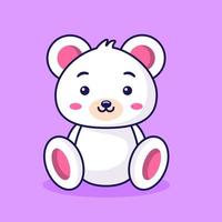 lindo oso de peluche, icono de dibujos animados vector