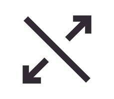 Scaling symbol and sizing arrow icon simple outline linear vector. vector
