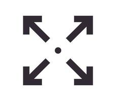 Scaling symbol and sizing arrow icon simple outline linear vector. vector
