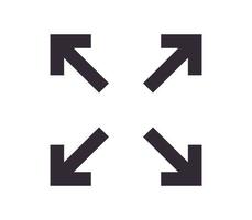 Scaling symbol and sizing arrow icon simple outline linear vector. vector