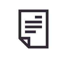 Document symbol and paper icon simple outline linear vector. vector