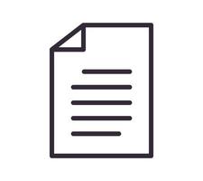 Paper document icon and file outline linear vector. vector