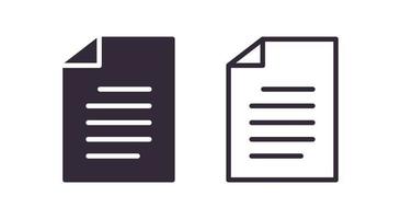 Paper document icon and file outline linear vector. vector