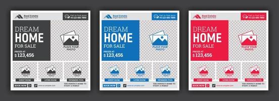 Luxury Home Sale Real Estate Social Media Post or Square Banner Design Template vector