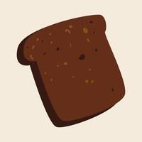 Bread black toast for a sandwich. Lunch, dinner, snack for breakfast. Isolated white background. Vector illustration of EPS10.