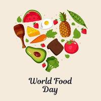 vector illustration of world food day, colorful white background